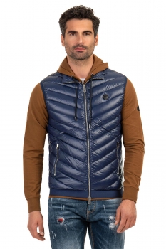 Vesta slim bleumarin uni cu puf