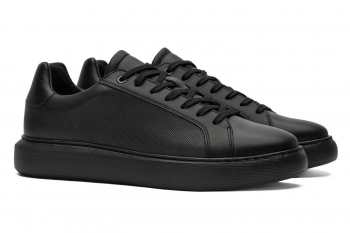 Black genuine leather shoes
