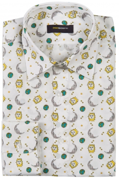 Superslim white geometric shirt
