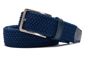 Belt blue textil elastic,piele