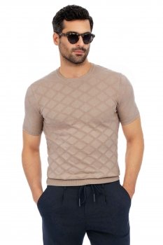Tricou slim bej uni
