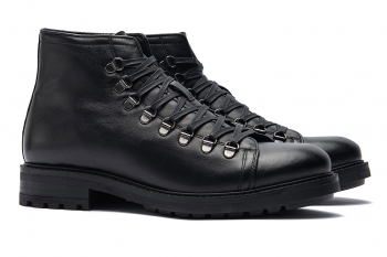 Black genuine leather shoes