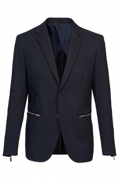 Slim body navy plain blazer