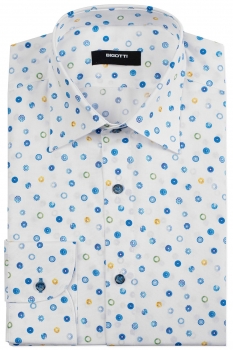 Superslim white geometric shirt
