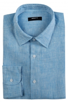 Slim bleu uni camasi