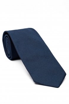 Cravata matase tesuta bleumarin uni