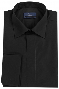 Shaped black plain shirt