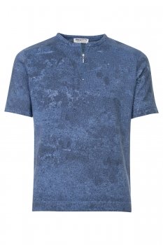 Tricou slim albastru uni