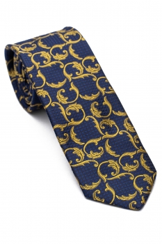 Matase tesuta bleumarin floral