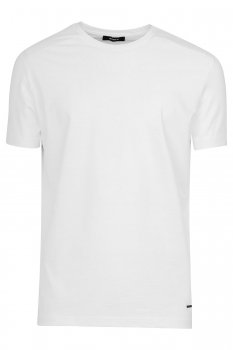 Tricou slim alb guler rotund