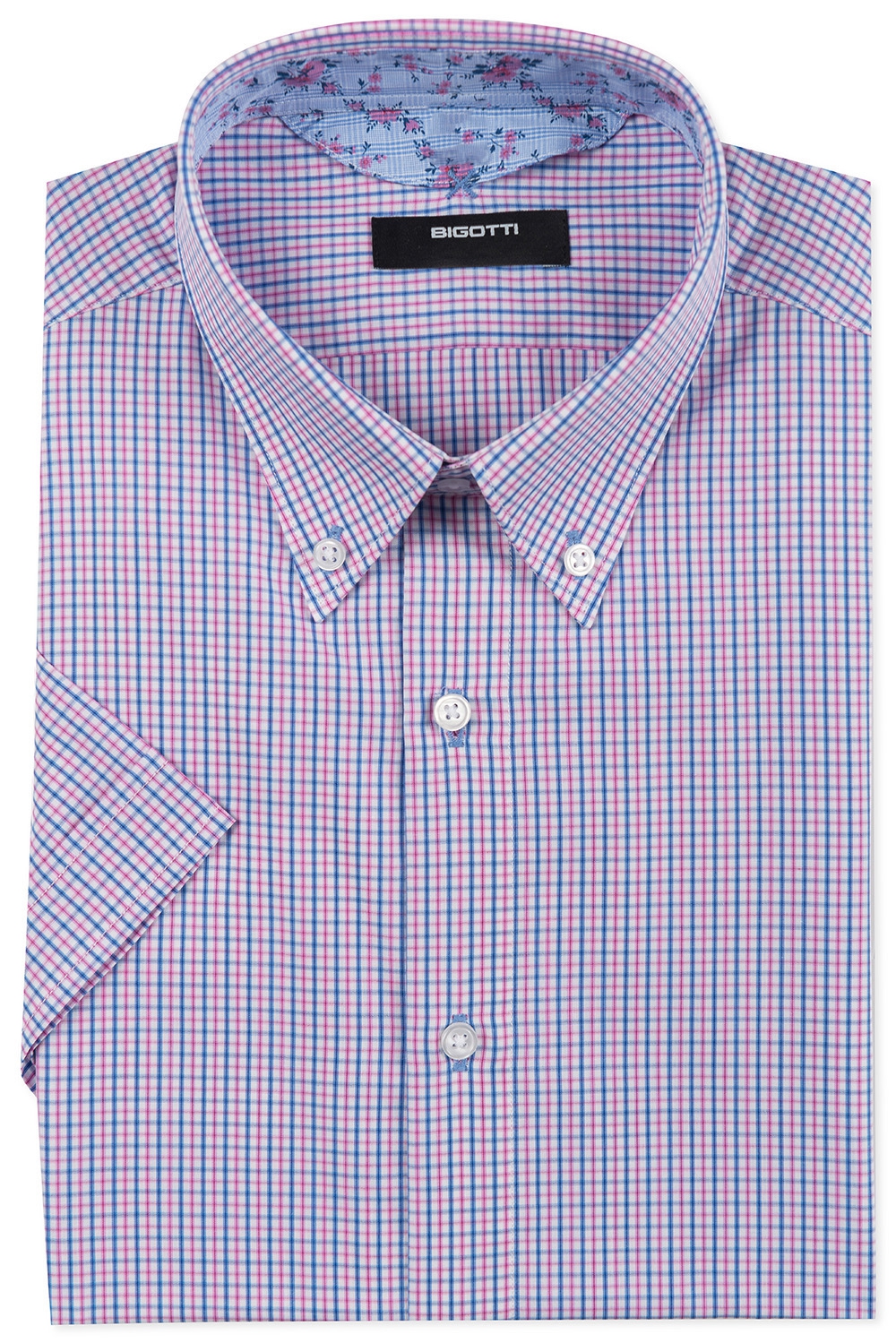 Camasa Slim Maneca Scurta Alba Print Caro Bigotti Ro