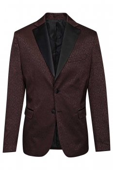 Slim body burgundy floral blazer