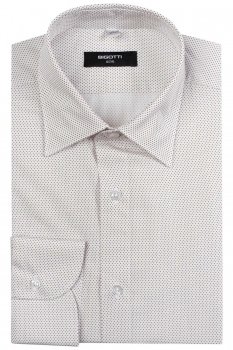 Slim body white geometric shirt