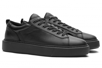 Black genuine leather shoes
