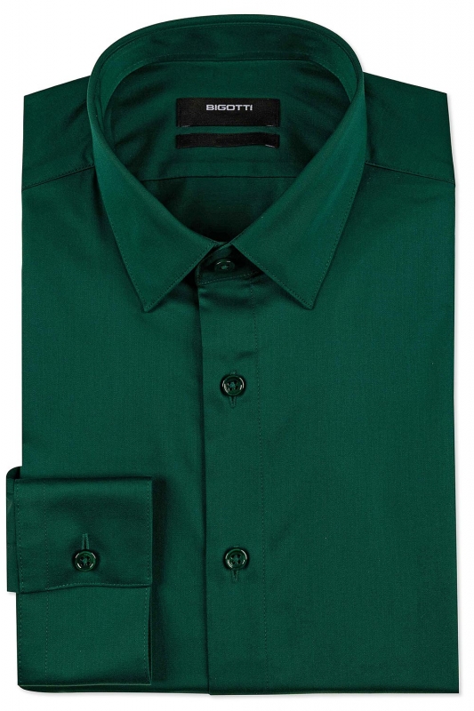 Bigotti Camasa slim verde uni