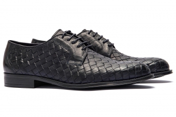 Navy genuine leather shoes