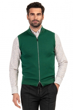 Slim body green plain waistcoat