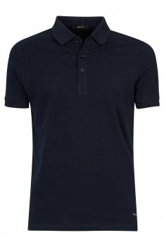 Tricou polo slim bleumarin uni