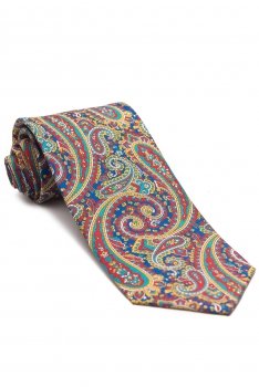 Cravata multicolora print floral