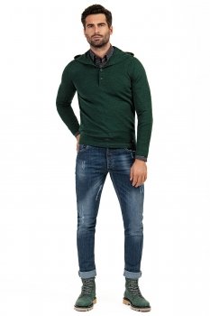 Blugi  slim albastri uni