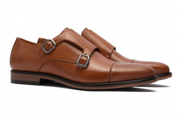 Pantofi monk maro piele naturala