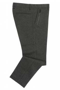 Slim body grey plain trousers