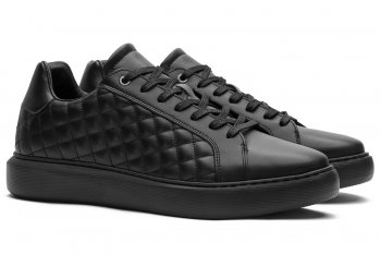 Sneakers negri piele naturala