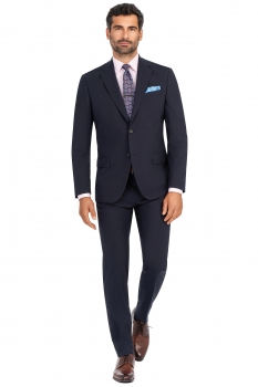 Slim body navy plain suit