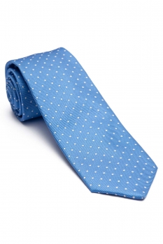 Cravata Matase tesuta Bleu print Geometric