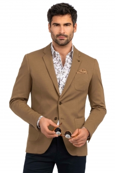 Slim body brown plain blazer
