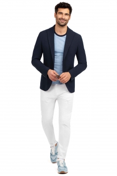 Slim body white plain trousers