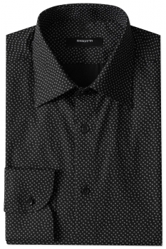 Superslim black geometric shirt