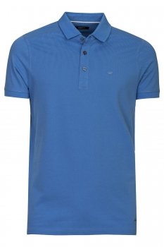 Tricou polo slim albastru uni