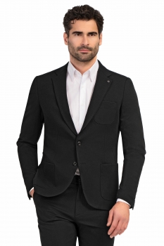 Slim body black plain blazer