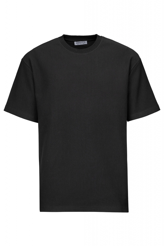 covor rotund Tricou oversize negru guler rotund