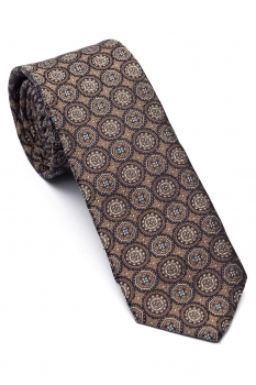 Matase tesuta bej floral