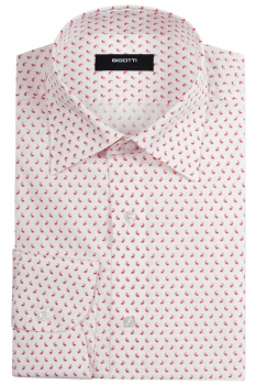 Superslim white floral shirt