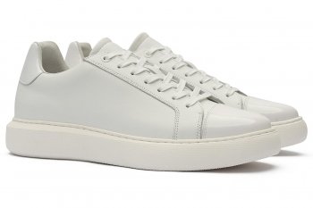 Sneakers albi piele naturala