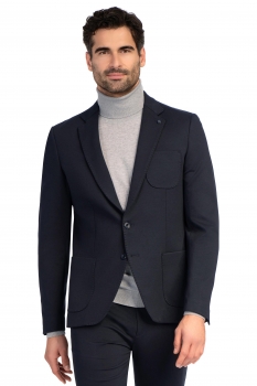 Slim body blue plain blazer