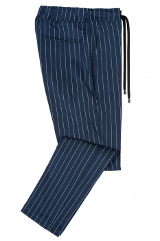 Pantaloni slim bleumarin cu dungi