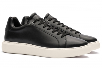 Sneakers negri piele naturala