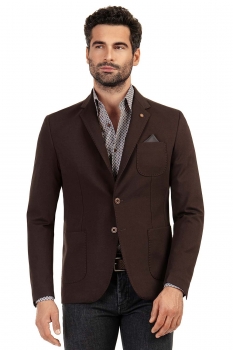 Slim body brown plain blazer