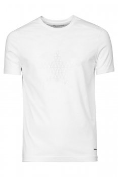 Tricou slim alb print