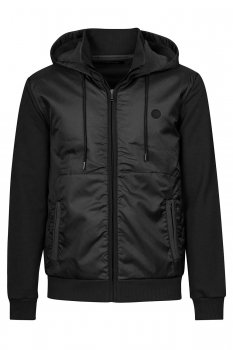 Hanorac slim negru cu gluga