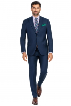 Slim body blue plain suit