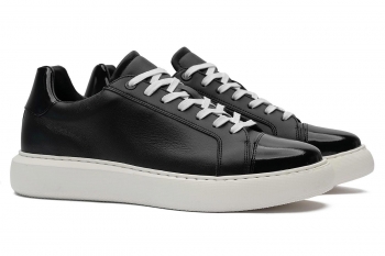 Black genuine leather shoes