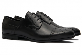 Black genuine leather shoes