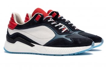 Sneakers bleumarin piele naturala si textil