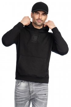 Hanorac slim negru cu gluga - limited collection