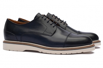 Navy genuine leather shoes